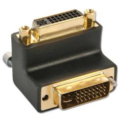 Lindy DVI-I Male to DVI-I Female 90° Adapter Up