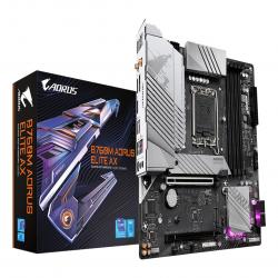 GIGABYTE B760M AORUS ELITE AX Motherboard - Supports Intel Core 14th Gen CPUs, 12*+1+1 Phases Digital VRM, up to 7800MHz DDR5 (OC), 2xPCIe 4.0 M.2, Wi-Fi 6E, 2.5GbE LAN, USB 3.2 Gen 2