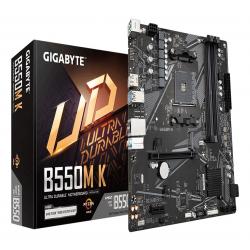 Gigabyte B550M K Ultra Durable AMD AM4 Socket Motherboard, Micro-ATX, 4x DDR4 Slots, 2x M.2 Sockets, GbE LAN, 1x DisplayPort / 1x HDMI Port