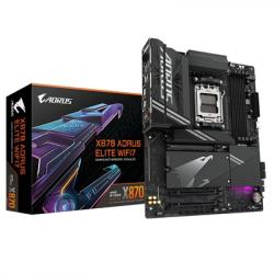 GIGABYTE X870 AORUS ELITE WIFI7 Motherboard - Supports AMD Ryzen 9000 CPUs, 16+2+2 phases VRM, up to 8000MHz DDR5 (OC), 3xPCIe 5.0 + 1xPCIe 4.0, Wi-Fi 7, 2.5GbE LAN, USB 4