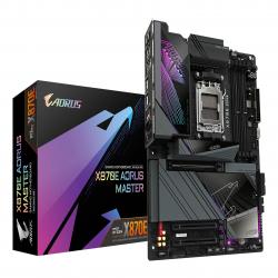 Gigabyte X870E AORUS MASTER AMD AM5 Socket Motherboard, ATX, 4x DDR5 Slots, 4x M.2 Sockets, Fitted I/O Shield, 5GbE LAN, Wi-Fi 7, 1x HDMI Port / 2x USB-C (USB4)