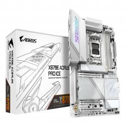 GIGABYTE X870E AORUS PRO ICE Motherboard - Supports AMD Ryzen 9000 CPUs, 16+2+2 Phases Digital VRM, up to 8000MHz DDR5 (OC), 3xPCIe 5.0 + 1xPCIe 4.0, Wi-Fi 7, 2.5GbE LAN, USB 4