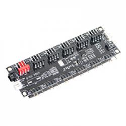   ARGB 6 Port Black Fan Hub With SATA Power - Packaged in PE Bag