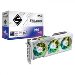 ASRock Intel Arc B580 Steel Legend OC 12GB GDDR6 Graphics Card, 2800 MHz Base Clock, Dual Fan, White, RGB, 3x DisplayPorts / 1x HDMI Port