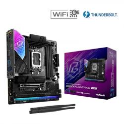 ASRock B860M Lightning WiFi PHANTOM GAMING Intel 1851 Socket Motherboard, Micro-ATX, 4x DDR5 Slots, 4x M.2 Sockets, 2x USB-C Port, Fitted I/O Shield, 2.5GbE LAN, Wi-Fi 6E, 1x DisplayPort / 1x HDMI / 1x USB-C (USB4)