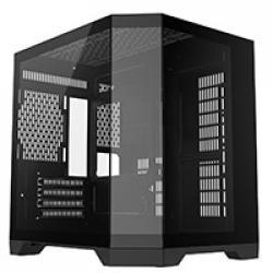 CiT DS240 Black Micro-ATX Gaming Case With Dual Chamber Panoramic Tempered Glass With 6 Port PWM Hub