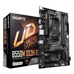Gigabyte B550M DS3H R2 AMD AM4 Socket Motherboard, Micro-ATX, 4x DDR4 Slots, 2x M.2 Sockets, GbE LAN, 1x DisplayPort / 1x HDMI Port